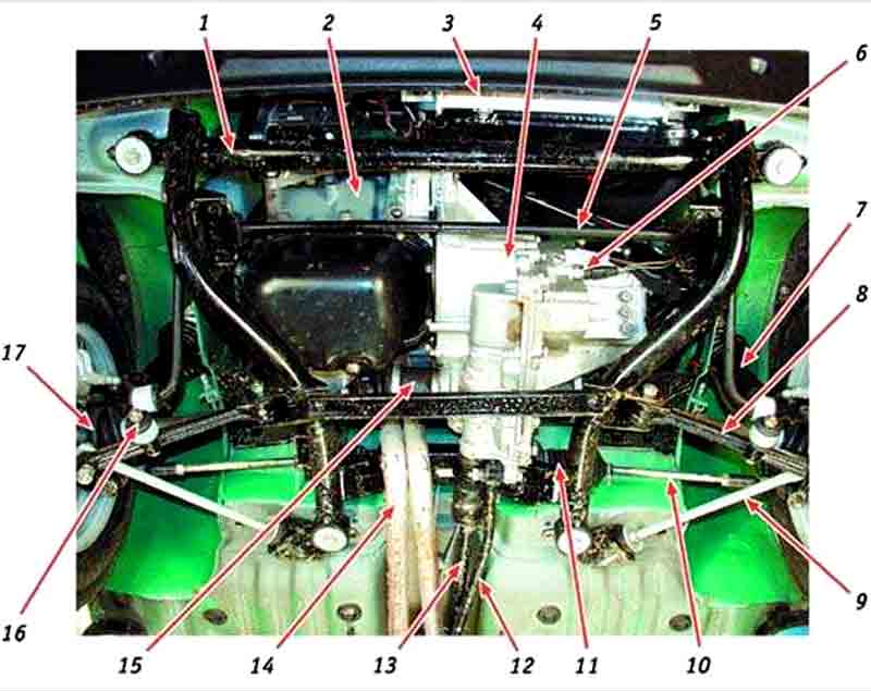 Схема передней подвески ваз 1111